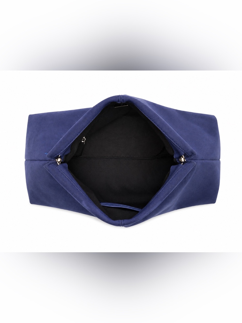 BCBG Faux Suede Geometric Foldover Clutch Navy NWT